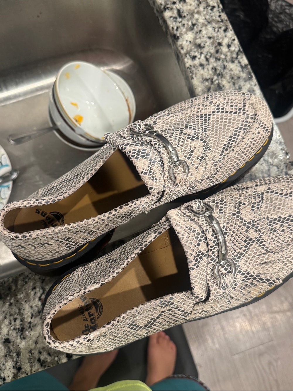 Men's Dr Marten Adrian snaffle Snake-Print Slip-On Loafers